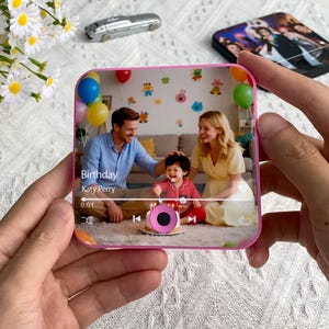Custom Photo Music Fridge Magnets, Family Photo Refrigerator Magnet, Music Box Gift for Friends, Wedding Anniversary Keepsake, Birthday Gift