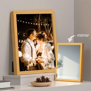 Custom Photo Frame Night Light, Personalized Picture Lamp, Wood Frame Led Light, Bedroom Bedside Lamp, Gifts for Grandma, Christmas Gift