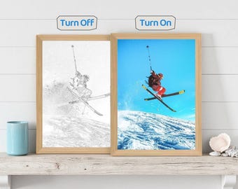 Personalized Photo Frame Night Light, LED Light-up Frame with Custom Photo, Desk Lamp Photo Art Decor, Couple Date Photo Gift, Memorial Gift