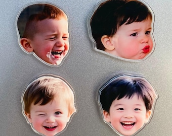 Personalized Baby Face Photo Fridge Magnet, Printed Face Freezer Magnet, Newborn Baby Boy Girl Face Picture Gift, New Dad Gift, Pet Memorial