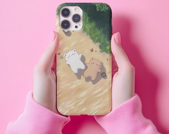Funda para teléfono con ositos kawaii para iPhone 17, 16 y 15 Pro, funda con osito de peluche adorable, funda protectora para Samsung S26