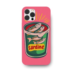 Phone Case, Retro Can of Sardine, Gift for Sardine Lovers, iPhone Samsung, Funny Sardine phone case, Fishes phone case, Retro fishes