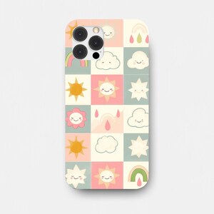 mosaic phone case, mosaic tile, cottagecore collage phone case, summer phone case, 3D phone case, cloud phone case for iPhone and Samsung