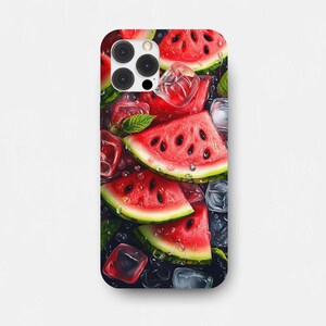 Custodia per telefono, custodia resistente con frutti estivi rinfrescanti, custodia per telefono con frutti tropicali e ghiaccio d&#39;anguria per iPhone e Samsung, custodia per telefono con frutta,