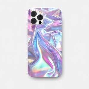 Phone Case, Rainbow Holographic Tough Case for iPhone and Samsung, Reflective, Shiny, Protective Cover, Glossy, Iridescent, Unique Gift