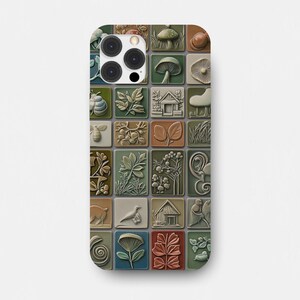mosaic phone case, mosaic tile, cottagecore collage phone case, summer phone case, 3D phone case, boho phone case for iPhone and Samsung