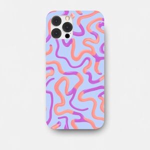 Retro Squiggle Phone Case, Neon Purple, Protective Cover - Etsy Retro Squiggle Phone Case, Neon Purple, Protective Cover - Etsy