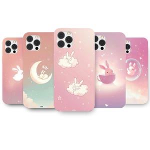kawaii, cute phone case, aesthetic phone case, Easter bunny case, bunny phone case for iPhone 16 15 14 13 12 11 Samsung S24 S23 S22 S21