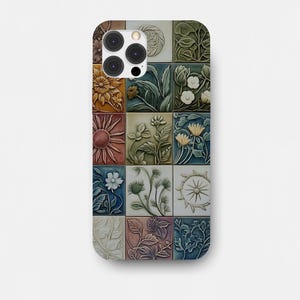 mosaic phone case, mosaic tile, boho flowers collage phone case, summer phone case, 3D phone case, boho phone case for iPhone and Samsung