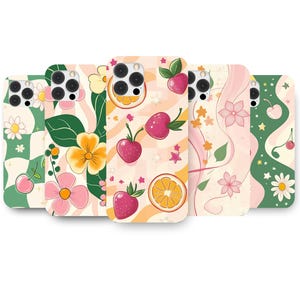 retro phone case, groovy phone case, retro floral phone case 70s Hippie phone case for iPhone 16 15 14 13 12 11 and Samsung S24 S23 S22 S21