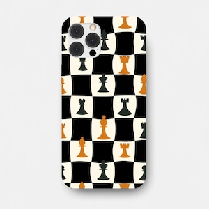 retro chess, chess phone case, for chess lovers gift for phone case for iPhone 16 15 14 13 12 11 pro max and Samsung S24 S23 S22 S21