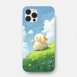 Whimsical Bunny Phone Case Easter Cute Bunny Cover for phone case for iPhone 16 15 14 13 12 11 pro max and Samsung S24 S23 S22 S21