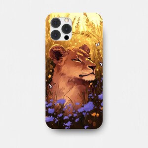 Majestic Lion Tough Case for iPhone and Samsung, Feline Lover Gift, Golden Animal Phone Cover, Lioness Phone Protector, Lion Phone Shell