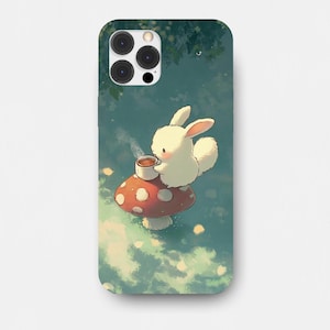 Cute Bunny Themed Phone Case ,Kawaii Bunny, Whimsical Bunny Phone Case for iPhone 16 15 14 13 12 11 pro max and Samsung S24 S23 S22 S21