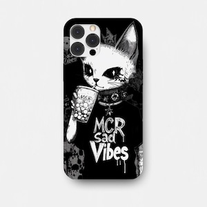 cat phone case, cat, emo phone case, emo cat phone case, lucky cat, funny cat, cat mom, cat lover emo gift phone case for iphone and samsung