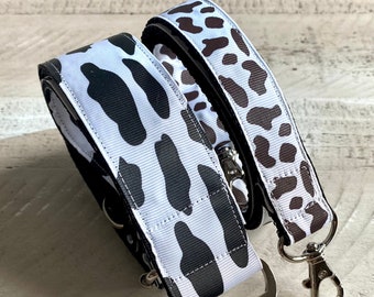 Purse Straps, 1 or  1 -1/2inch wide / Adjustable from Shoulder to cross body  - Cow Prints - made in the USA