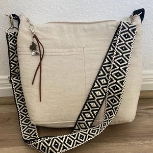 Linen Crossbody Bag: Minimalist Shoulder Purse, USA Made