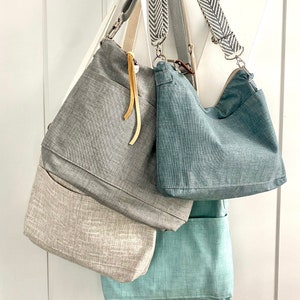 Day bag, Minimalist -  messenger  strap - Cotton Canvas purse -  by Darby Mack &  Made in the USA