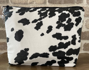 Pochette pour appareil photo facile à utiliser, coton lavable en peau de vache noir et blanc, par Darby Mack - Fabriqué aux États-Unis