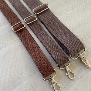 Brown Crossbody Purse Straps,  bag replacement shoulder strap  - Adjustable length, removable clip,  USA MADE