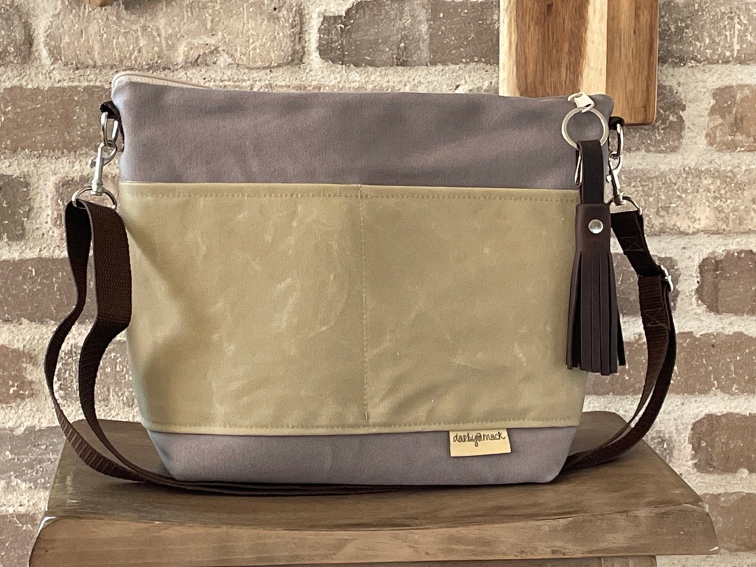 Waxed Canvas and Grey Outdoor Canvas Unisex Mack Sack by - Etsy