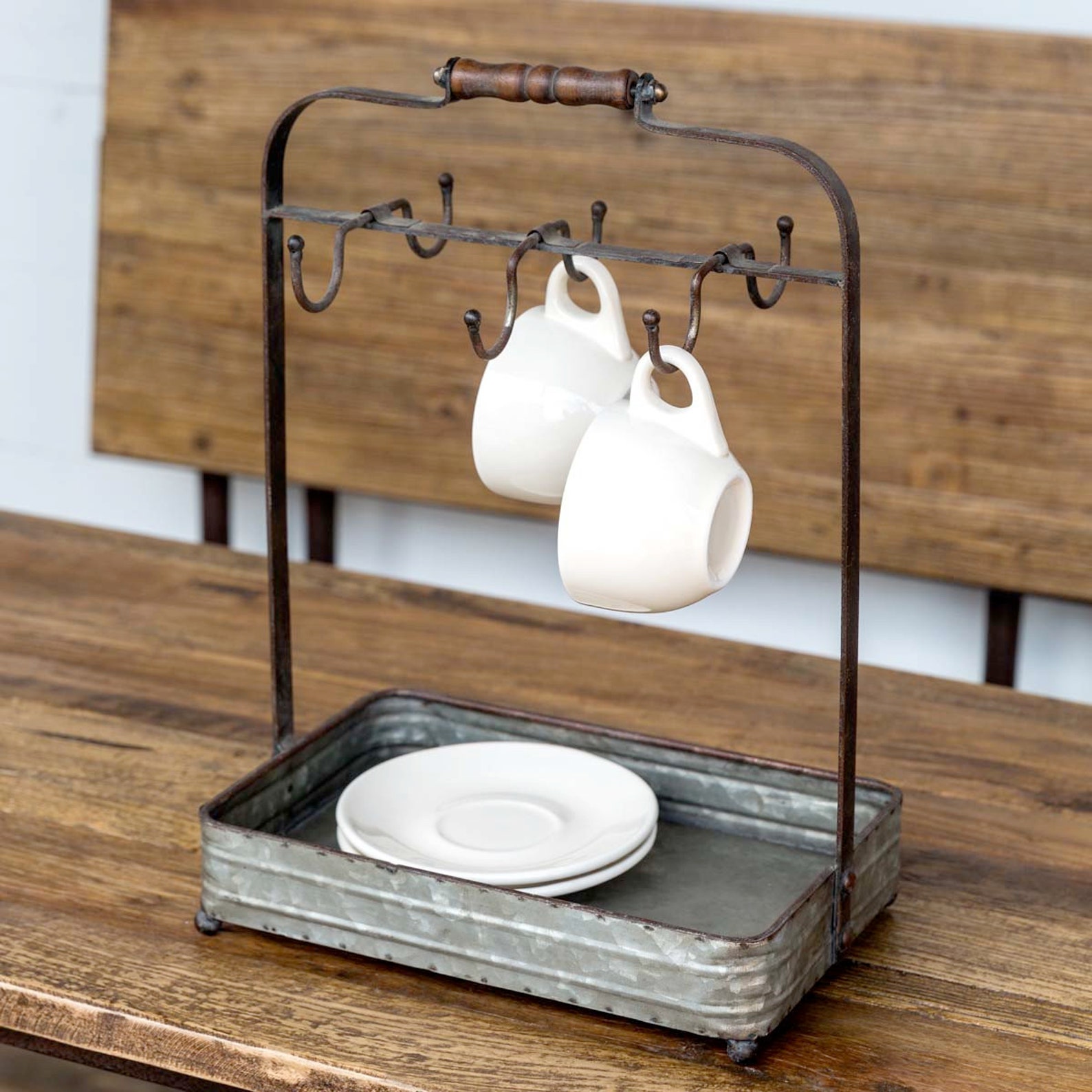 Cafe Rack &Riser bandeja taza de té o café y platillo Caddy Etsy