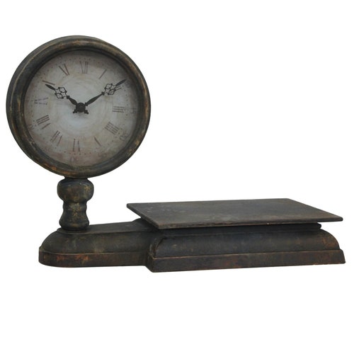Kitchen Scale - working clock, Antique farmhouse design, shops Vintage finish - black, brown and tan