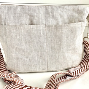 Linen Minimalist Purse,  by Darby Mack, 8 x 10 or 10 x 12 - Shoulder or crossbody bag,  made in the USA