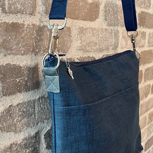 Lightweight Day bag, Minimalist 8 inch x 10 inch, messenger strap purse by Darby Mack & Made in the USA image 6