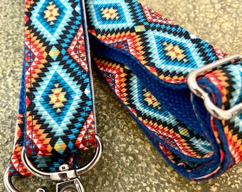 Purse Strap -Southwestern  Woven Removable Shoulder or Crossbody messenger - Darby Mack