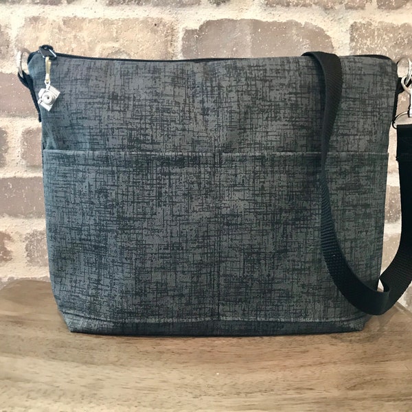 Camera bags for women, Water resistant Charcoal / Digital tote, by Darby Mack,  Made in the USA