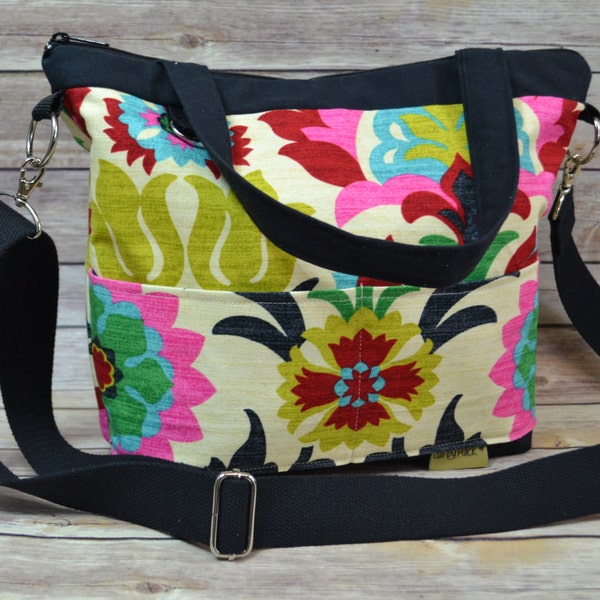 Camera bag Or Purse Option / Waterproof / Black, Bright Pink, Lime, Blue Tote / cross body  made in the USA by Darby Mack- in stock