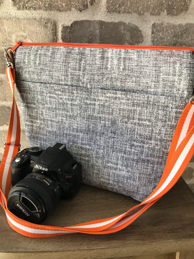 SPLASH PROOF Camera Bag in Grey and Orange by Darby Mack & Etsy