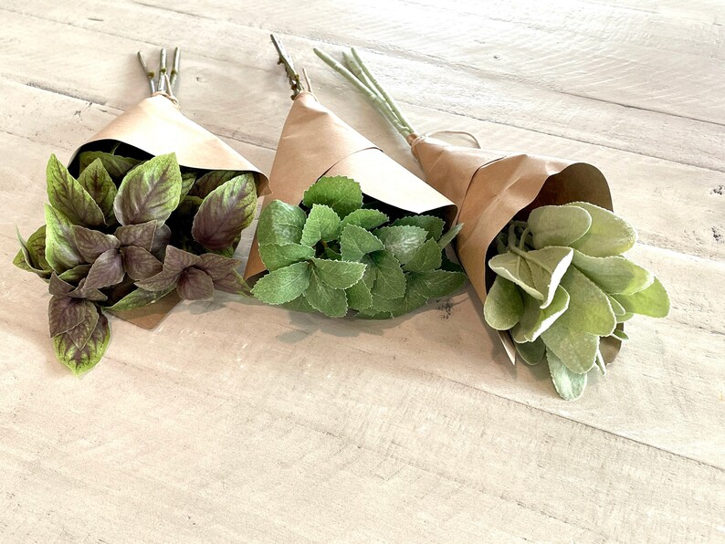 Herb Bundles for the Home Artificial Farmhouse Plants Etsy
