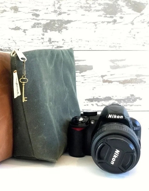 vegan waterproof & Lightweight Black and brown Camera bags in Waxed Canvas by Darby Mack and made in the USA