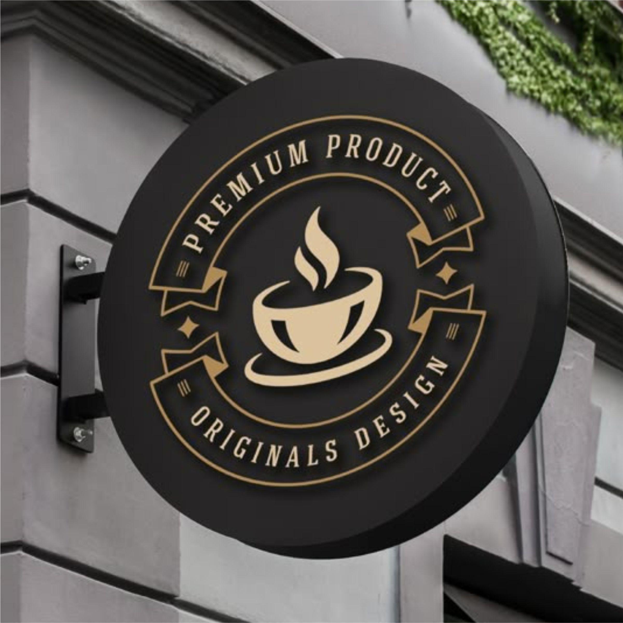 Custom Double Sided Round Logo Sign, Illuminated Light Box, Business ...