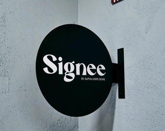 Niestandardowy okrągły szyld z logo firmy, dwustronny metalowy szyld na witrynę sklepową, wiszący, do użytku na zewnątrz