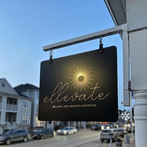 Custom Blade Sign, Metal Bracket Shop Sign, Outdoor Office Signage, Weatherproof Wall Décor, Retail Café Gym Restaurant Sign