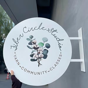 Blade signage - Custom sign with metal bracket - Storefront sign - Blade sign - Outdoor signage - Office signage - Custom sign