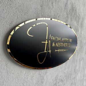 Custom Acrylic Business Sign, 3D Logo Wall Sign, Round Weatherproof Signage, Beauty Salon Décor, Retail Café Gym Sign, Storefront Display