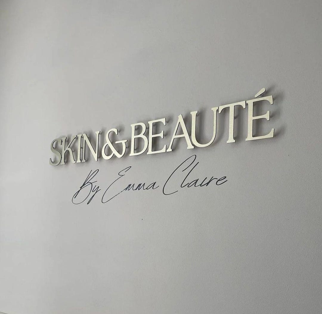 Custom Floating Metal Business Sign, Laser Cut Stainless Steel Logo - Etsy