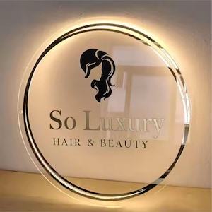 Acrylic Logo Sign, Round Business Sign, Nails Studio Sign, Clinic Sign, Small Sign, Beauty Salon Sign, Neon Acrylic, Bar Sign, Light up Sign