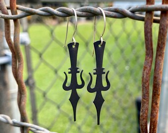 Upcycled, Recycled, Gothic, Vintage Clock Hand Earrings Funky, Chic 2473E
