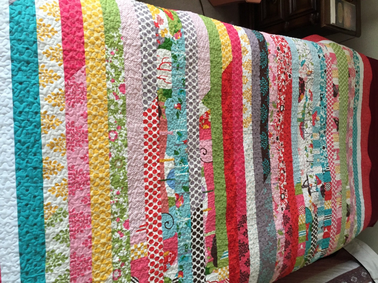 Jelly Roll Race Throw Size Quilt Dorm Quilt Twin Coverlet Etsy