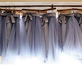 Charcoal grey/gray Bridesmaids Tulle Skirt Midi/Maxi Tea Length or Floor Length