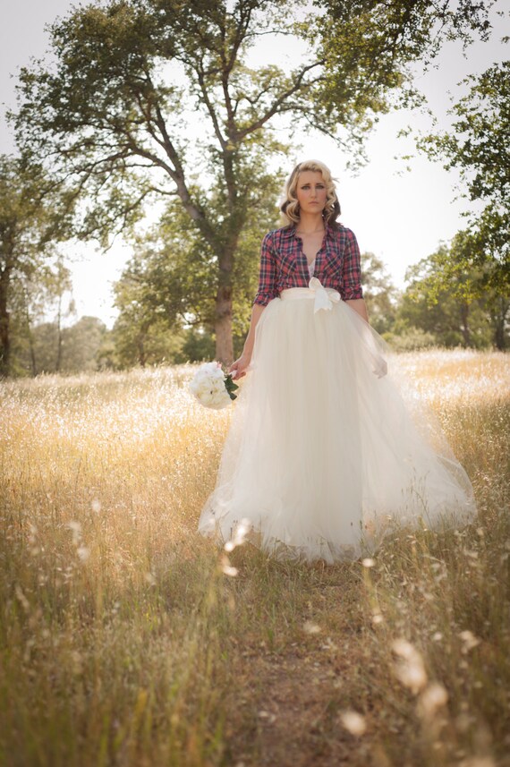 Ivory Tulle Bridal Wedding Skirt Floor Length Maxi Adult Etsy