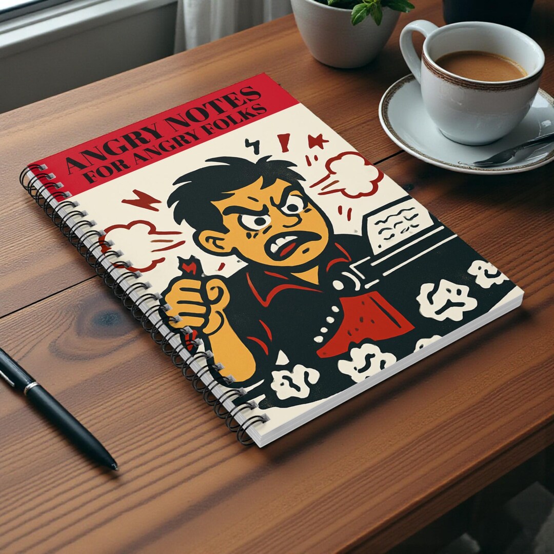 Angry Notes Spiral Notebook | Retro Comic Writer Design - Etsy