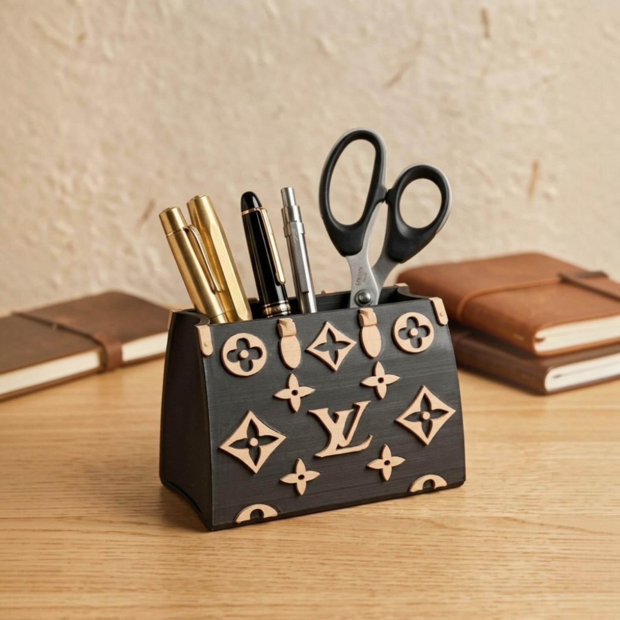 Listing photo: Luxury Inspired Desk Organizer | 3D Printed Pen Holder | Scissors Holder | Office Desk Organizer | Modern Desk Decor | Home Office Gift