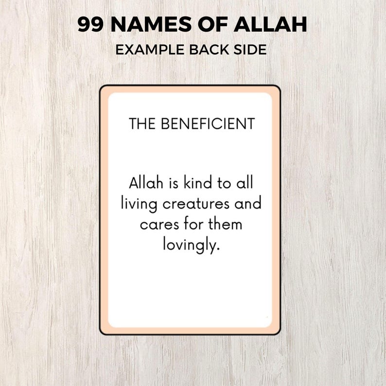 99 Names of Allah Flashcards for Kids | Printable PDF | Islamic ...