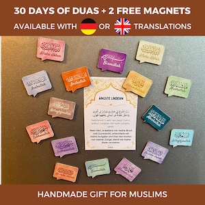 30 cartes Dua dont 2 aimants islamiques | Supplications quotidiennes, cadeaux musulmans, Ramadan et Eid, cartes de prière, affirmations positives